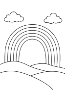 Regenbogen mit Regentropfen