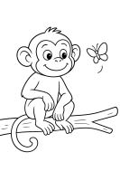 Affe mit Schmetterling