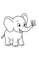 Elefant mit Schmetterling