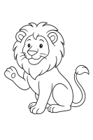 Lion Playing Coloring