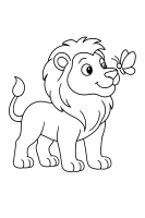 Löwe mit Schmetterling