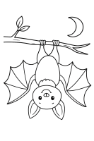Fledermaus hängt am Ast