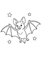Fledermaus fliegt mit Sternen