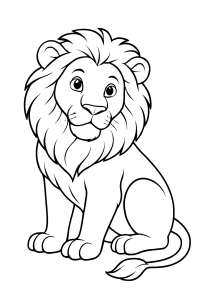 Mein erster Löwe: Ausmalbild für kleine Tierfreunde