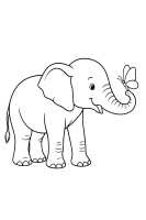 Elefant mit Schmetterling