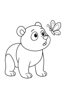 Panda mit Schmetterling