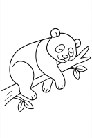 Panda schläft im Baum