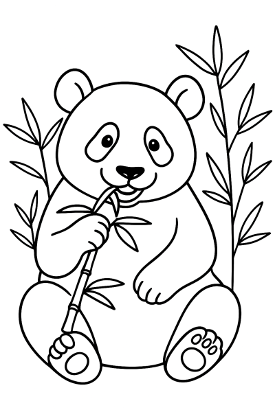 My First Realistic Panda Coloring Page