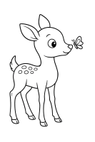 Reh mit Schmetterling