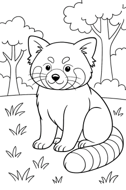 Mein realistischer Roter Panda: Ausmalspaß im Detail - Free Coloring Page