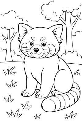Mein realistischer Roter Panda: Ausmalspaß im Detail - Coloring Page