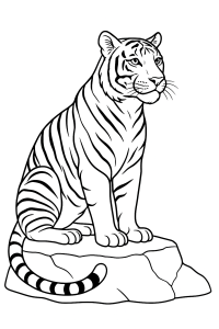 Mein realistischer Tiger: Ausmalbild für Grundschulkinder
