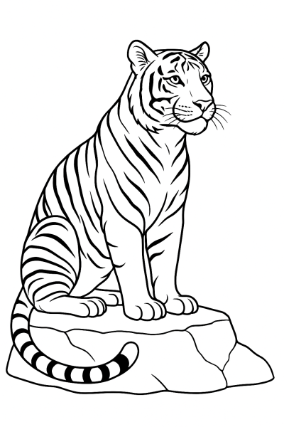 My Realistic Tiger: Coloring Page for Elementary Kids