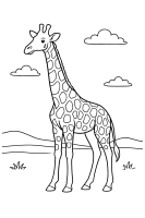 Giraffe mit Vogel
