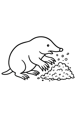 Unser fleißiger Maulwurf: Realistisch ausmalen!