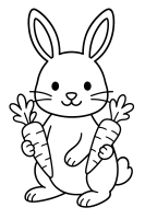 Kaninchen mit Karotten